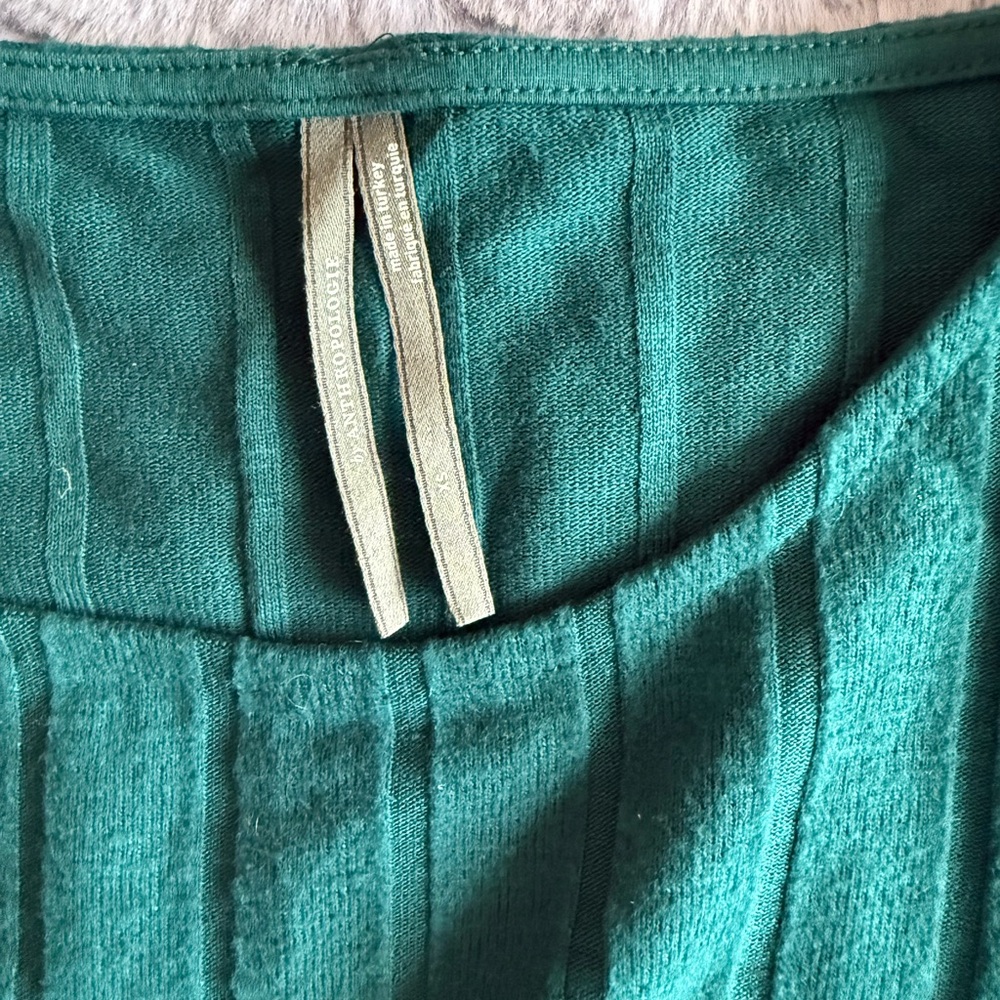 Anthropologie | Green Tunic Sweater